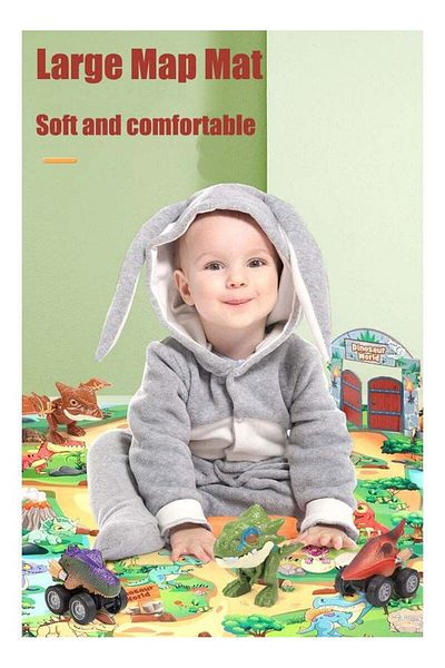 COOYA Finger Dinosaur Pull Back Model Toy Map Scene Game Mat Dinosaur Toy for 3+ Years Kids,Multicolour