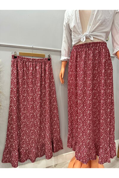 aysimamoda Fırfırlı Gofre Kumaş Etek