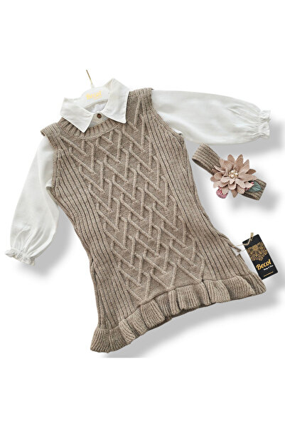 BECOL BABY ليندا تريكو هاتوش فستان قميص كتان وباندانا طقم بناتي مكون من 3 قطع