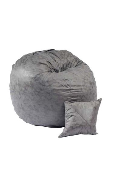 Pufrelax Set Fotoliu King Size XL cu Perna, Material Textil - Moon Grey