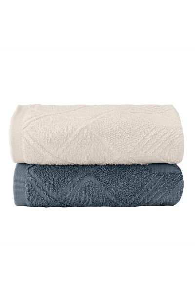Altınbaşak Комплект кърпи за ръце Paloma от 2 части, 100% памук, индиго/крем, 50x90, индиго/крем