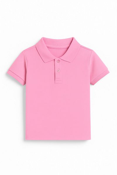 Magu Tricou pentru băiat din bumbac roz cu gât polo - model cu mânecă scurtă cu nasturi