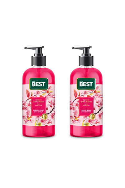 ECOBEST صابون سائل برائحة زهرة الكرز الياباني 500 مل (عبوة من قطعتين)