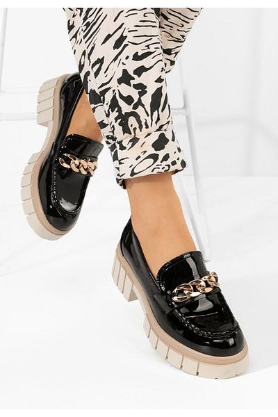 B T Shoes Sisha black patent leather women's loafers