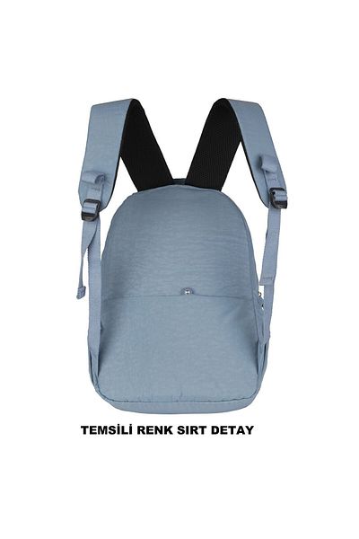 GENC DIJITAL BASKI Rucsac de școală din țesătură Crinkle impermeabilă, negru 1620