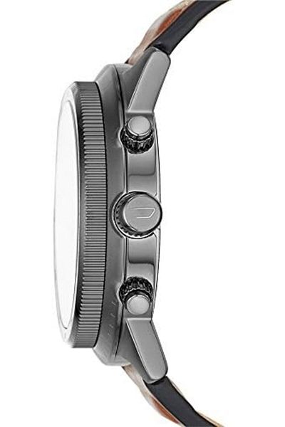 Diesel Men's Silver Dial Leather Band Watch - Dz4438