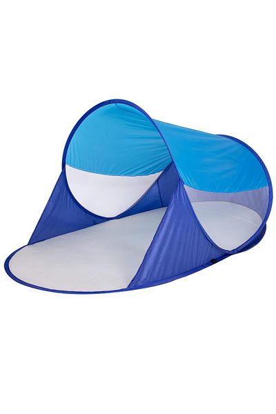 SERSIMO Cort plaja si picnic semi-deschis Sersimo, protectie UV, 200x120x95cm, albastru
