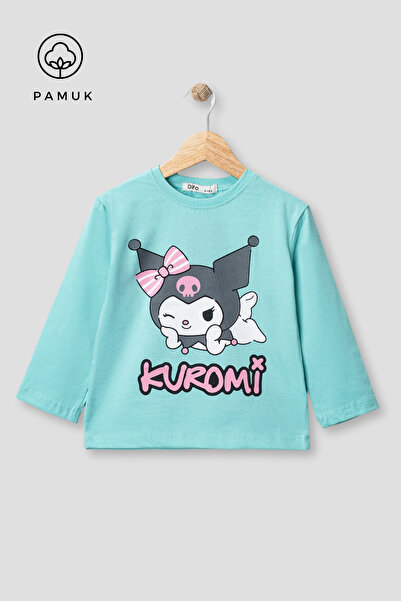 difa kids Mevsimlik Kız Çocuk Pamuklu Baskılı Uzun Kollu Tshirt