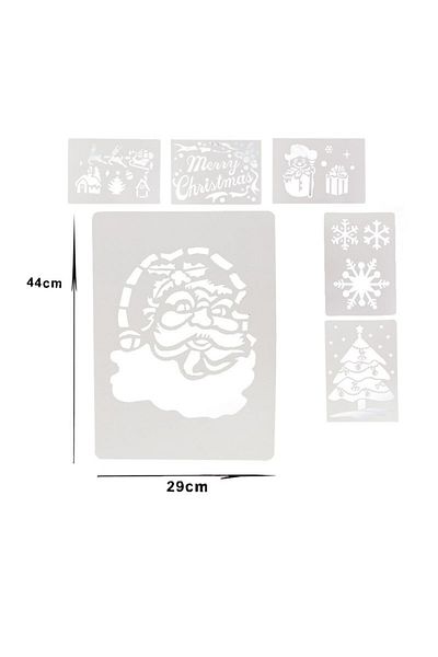 idei Set of 6 snow spray stencils, 44 x 29 cm, Christmas theme