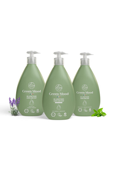 Green Mood Bitkisel 3’lü Sıvı El Sabunu Seti – Nane, Lavanta ve Sensitive (3 ...