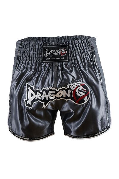 Dragondo Mt3076 Shiny Muay Thai Anthracite Kick Boxing Shorts