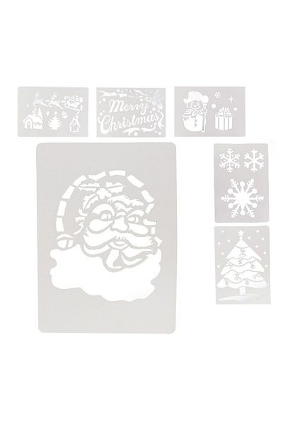 idei Set of 6 snow spray stencils, 44 x 29 cm, Christmas theme