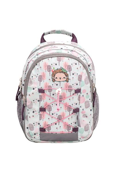 Belmil Mini Backpack Kiddy, Multicolor, Design Woodland Hedgehog, Material Polyester, Dimensions 9x20x23 cm