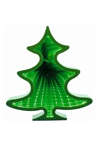 Home Figurină luminoasă brad, efect de tunel infinit, 56 LED-uri, 22 cm