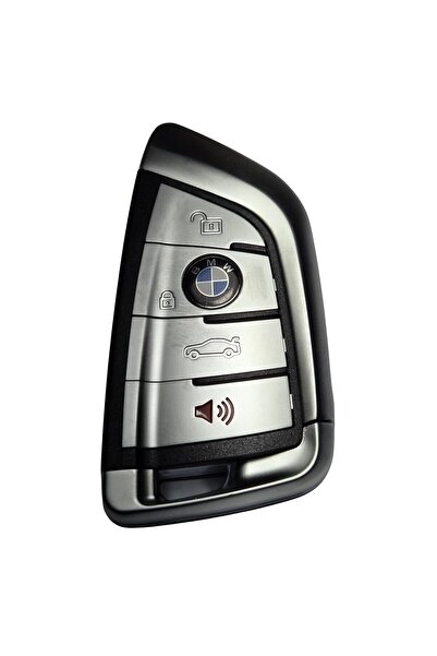 OEM Carcasă cheie BMW cuțit X5 X6 cu 4 butoane, gri, buton claxon, cu breloc MATY KEY