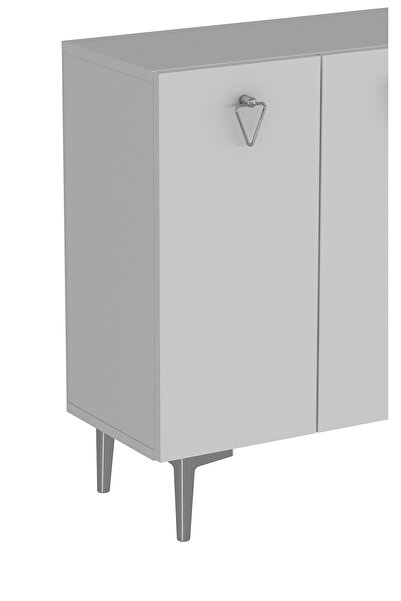 cantek dizayn LEYLACT (KM120) MUTFAK KİLER DOLABI BEYAZ-BEYAZ-GÜMÜŞ