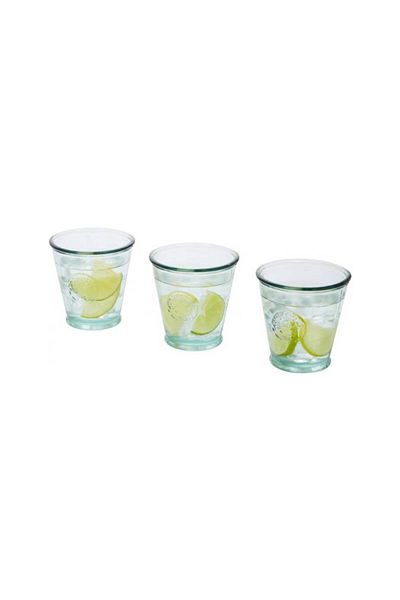 Natural Set 3 pahare Copa din sticlă reciclată, 250 ml