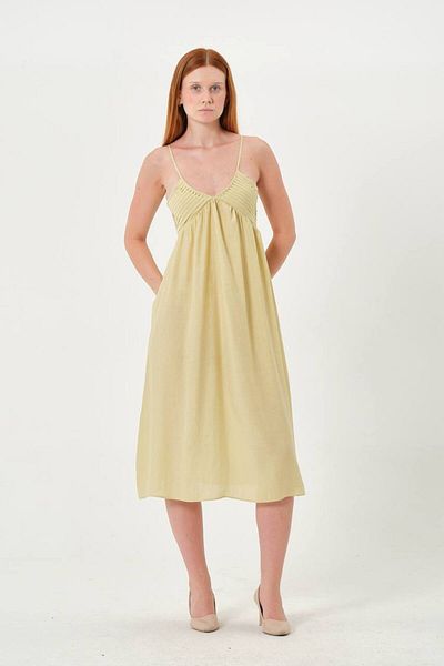 My Blog Rochie galbenă Runa cu bretele - 4018