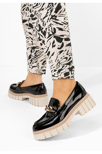 B T Shoes Sisha black patent leather women's loafers