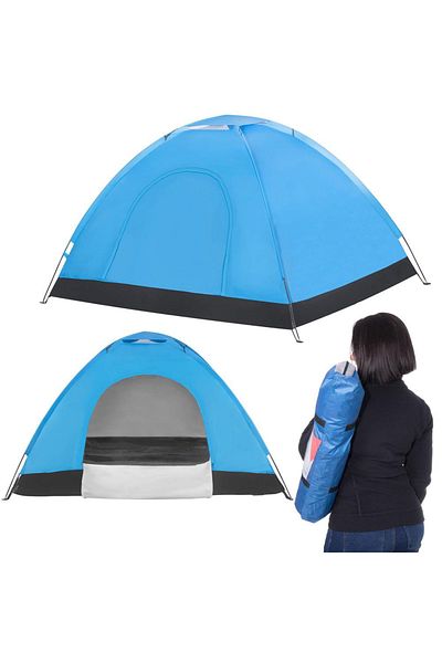 SERSIMO Beach or camping tent, waterproof, with UV protection, 2 seats, 200x150x110cm, blue