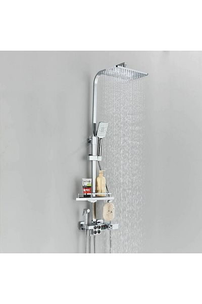Rain Drop De la Robinetul Meu Coloana dus cu baterie TERMOSTAT, afisaj LCD si turbina generatoare de curent
