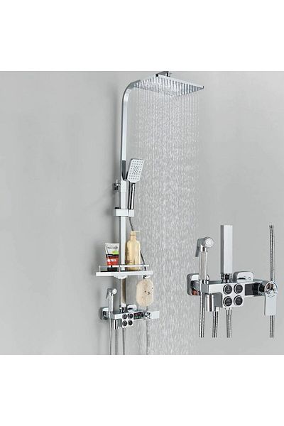 Rain Drop De la Robinetul Meu Coloana dus cu baterie TERMOSTAT, afisaj LCD si turbina generatoare de curent