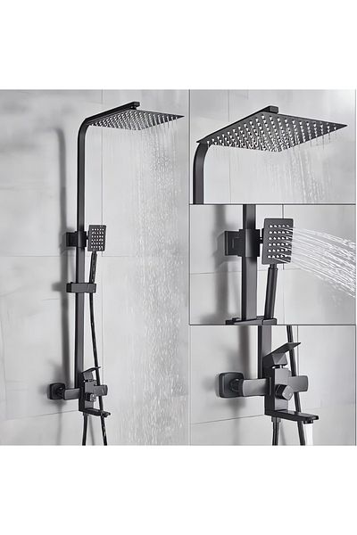 Rain Drop De la Robinetul Meu Coloana dus, cu 3 functii curgere, negru mat