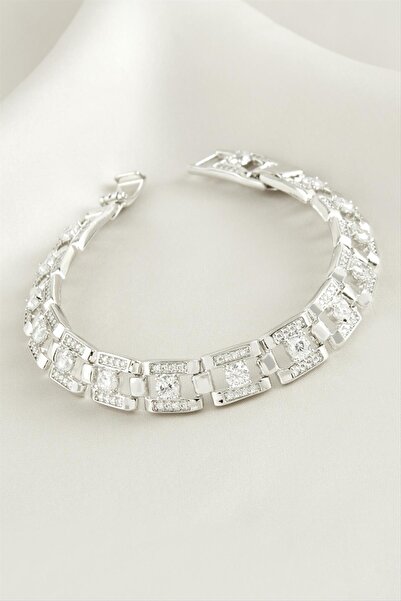 Bijuteri Net سوار فولاذي فاخر من حجر الزركون المربع من Xuping