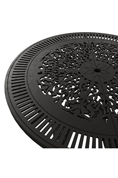 HubRom Set Mobilier Gradina HubRom, 1xMasa Rotunda(75x72), 2xScaun HITIT(43x42x50x92) Negru