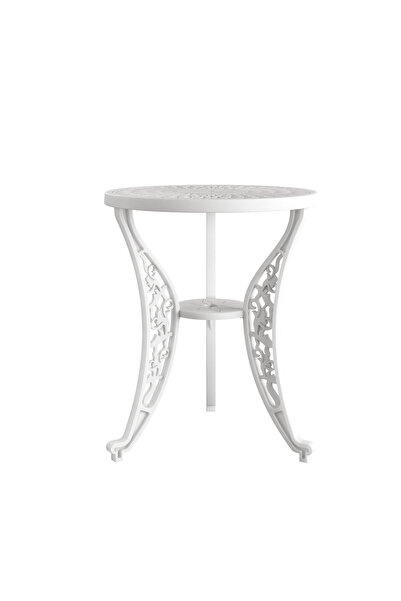 HubRom Set Mobilier Gradina HubRom, 1xMasa Rotunda(60x72), 2xScaun ISTANBUL(43x42x50x91) Alb