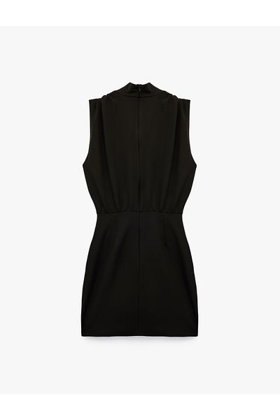 Koton Draped Sleeveless Degaje Neckline Mini Dress