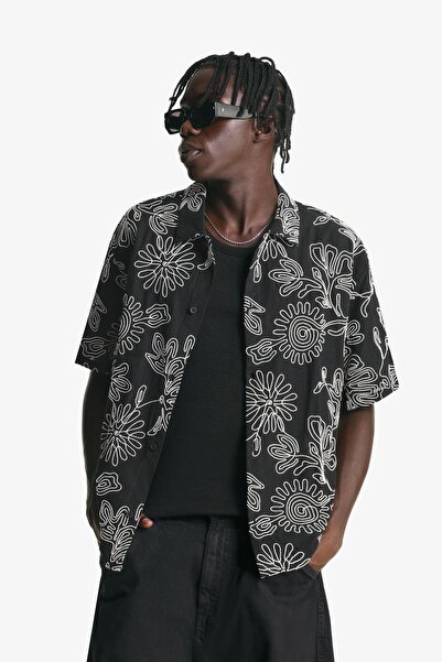 Bershka Kısa kollu nakışlı gömlek