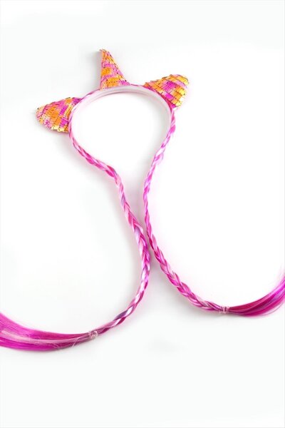 Glowify Store Unicrn Colored Eared Braided Crown