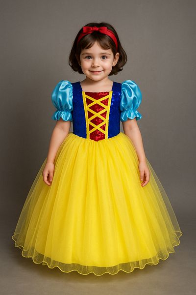 Magu Girls' Snow White Costume Evening Dress with Tarlatan
