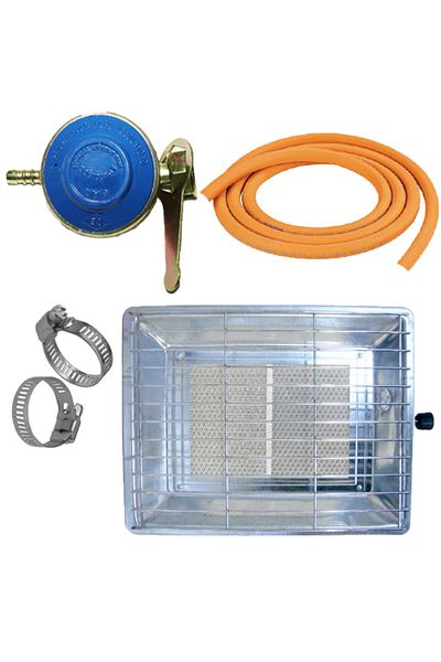 OEM Pachet Soba Nurgaz 3000W cu accesorii: furtun, coliere și ceas pentru butelie