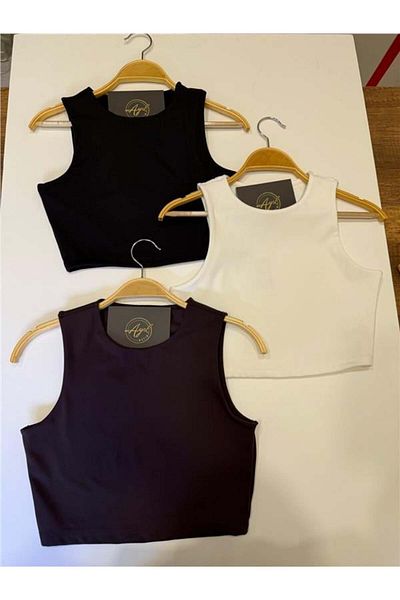 Chance Bis Yaka Crop Tank Top