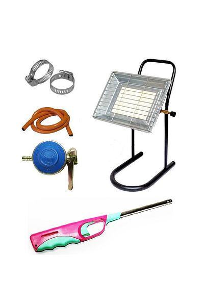 OEM Package - Nurgaz Stove/Gas Burner, 3500W + 2m Cylinder Hose + 2 x Hose Clamps
