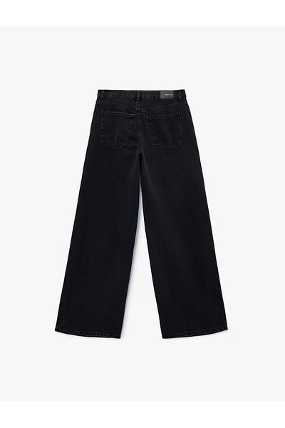 Koton Low Waist Comfortable Fit Wide Leg Jeans - Loose Straight Fit Jeans