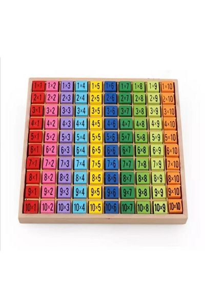 OEM Joc - Tabla inmultirii din lemn color 100 piese