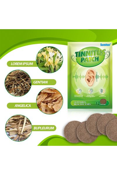 SUMIFUN لاصقات لتخفيف طنين الأذن، لاصقات علاج طنين الأذن، ١٢ لاصقة