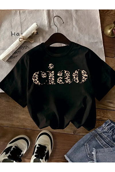 haha Girls' Leopard Print Ciao Printed T-Shirt