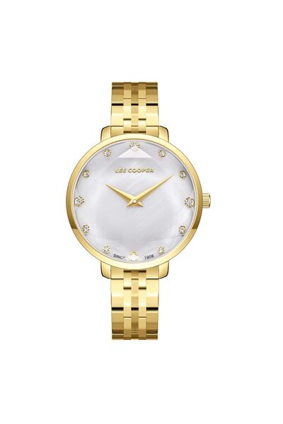 Lee Cooper LC08077.120 Kadın Kol Saati – Altın Çelik Kasa, İnci Beyazı Kadran...