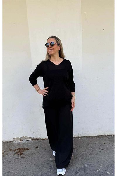 JM V-Neck Fakir Sleeve Glitter Knitwear