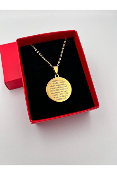 Sepetten Eve Ayetel Kürsi Kolye Paslanmaz Çelik Erkek/Kadın Kolye