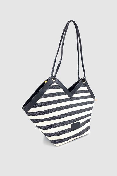 Wuclo Omric Scarf Detailed Linen Shoulder, Arm and Hand Bag Zebra