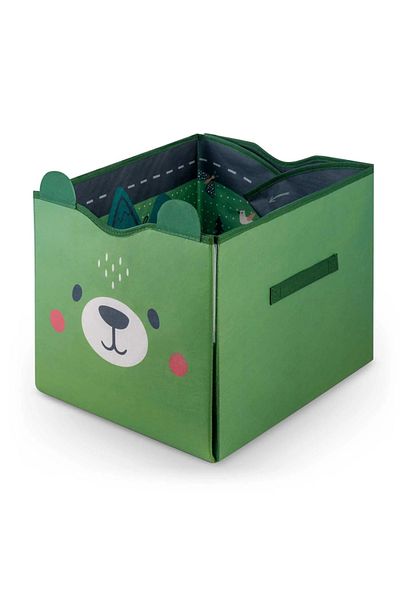 NUKIDO Storage box that can be transformed into a play mat Green Bear