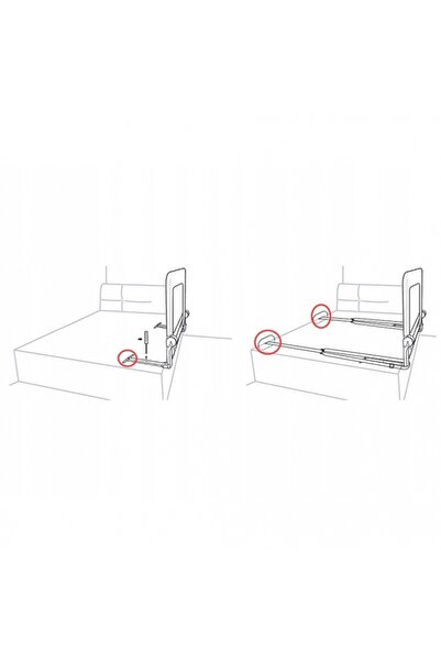 NUKIDO Protective barrier for children's bed 180 x 35 x 42 cm, resistant frame, safety system against