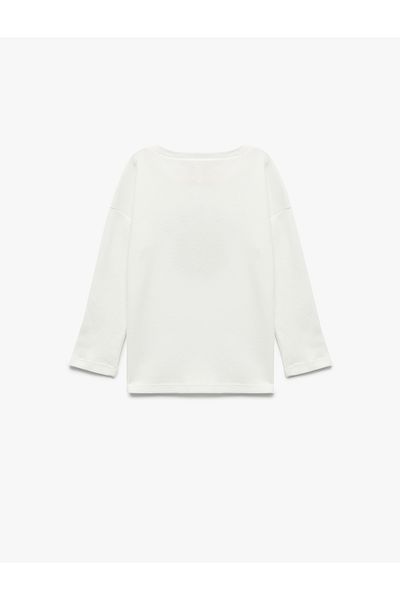 Koton Basketball Printed Long Sleeve Crew Neck Cotton T-Shirt