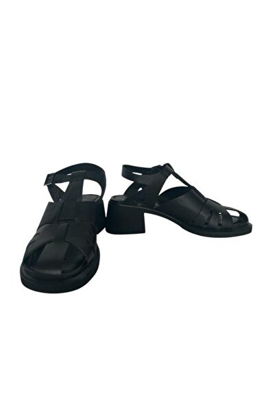 KEMAL TANCA 862 M-667 Women's Khaki Leather Heel Sandals