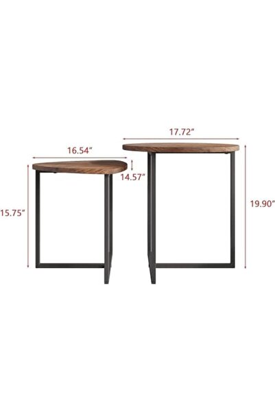 Türkiye Round Coffee Table Set of 2 End Tables for Living Room,Black Small Coffee Table Living Room Table,Me